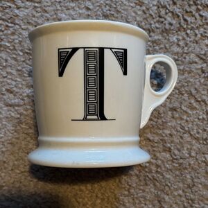 Anthropologie Monogrammed White Ceramic Mug